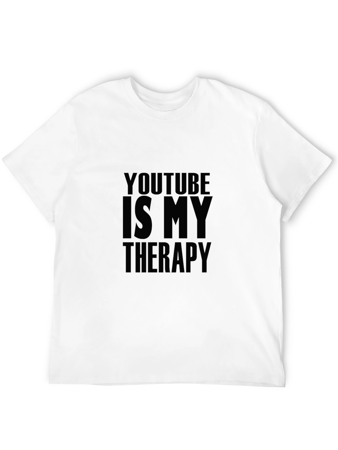 YouTube Is My Therapy Graphic T-Shirt - Black