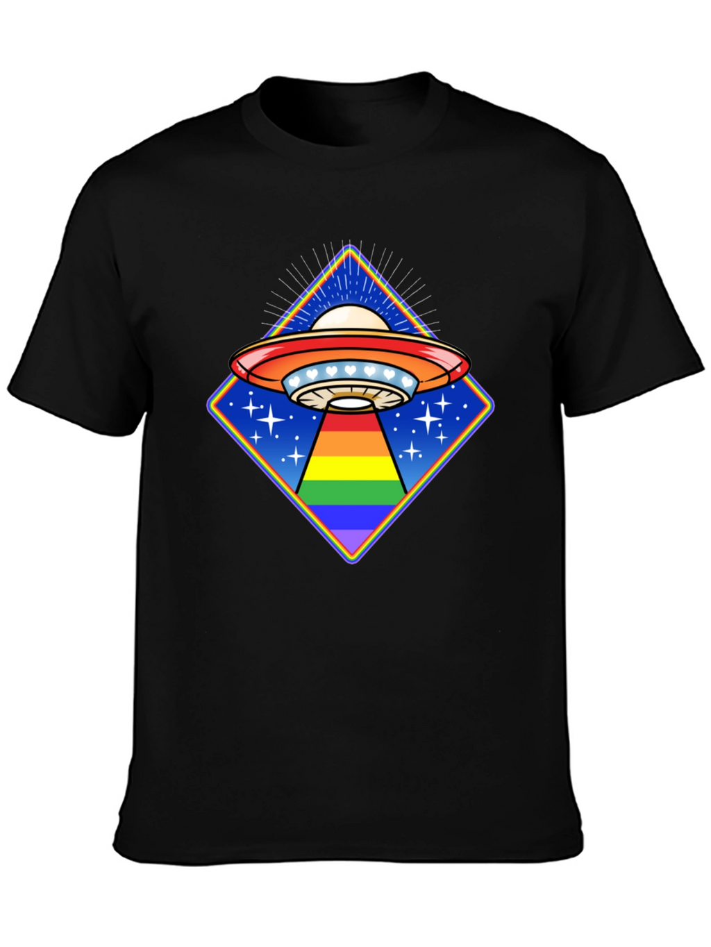 Rainbow Alien UFO T-Shirt
