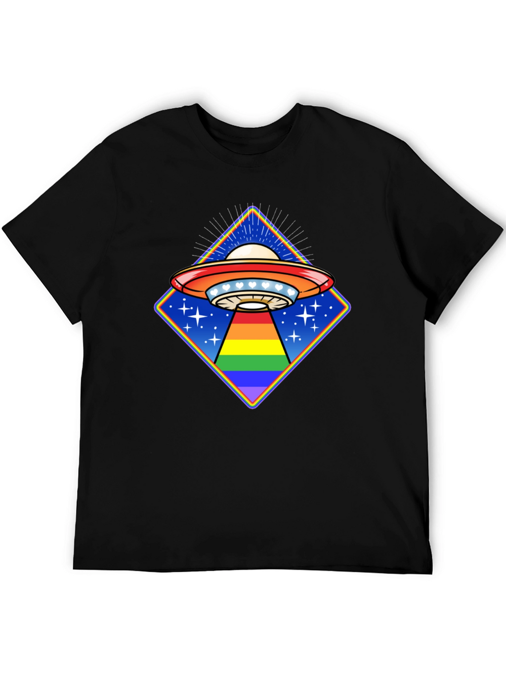 Rainbow Alien UFO T-Shirt