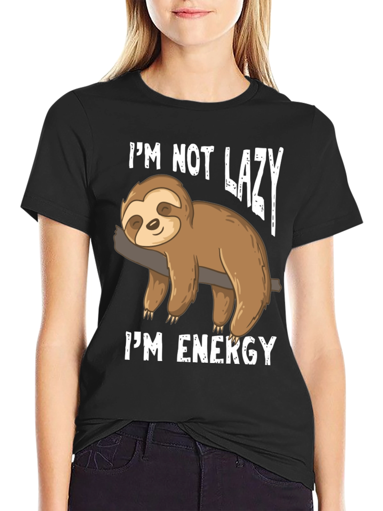 Lazy Sloth Energy T-Shirt - Funny Graphic Tee