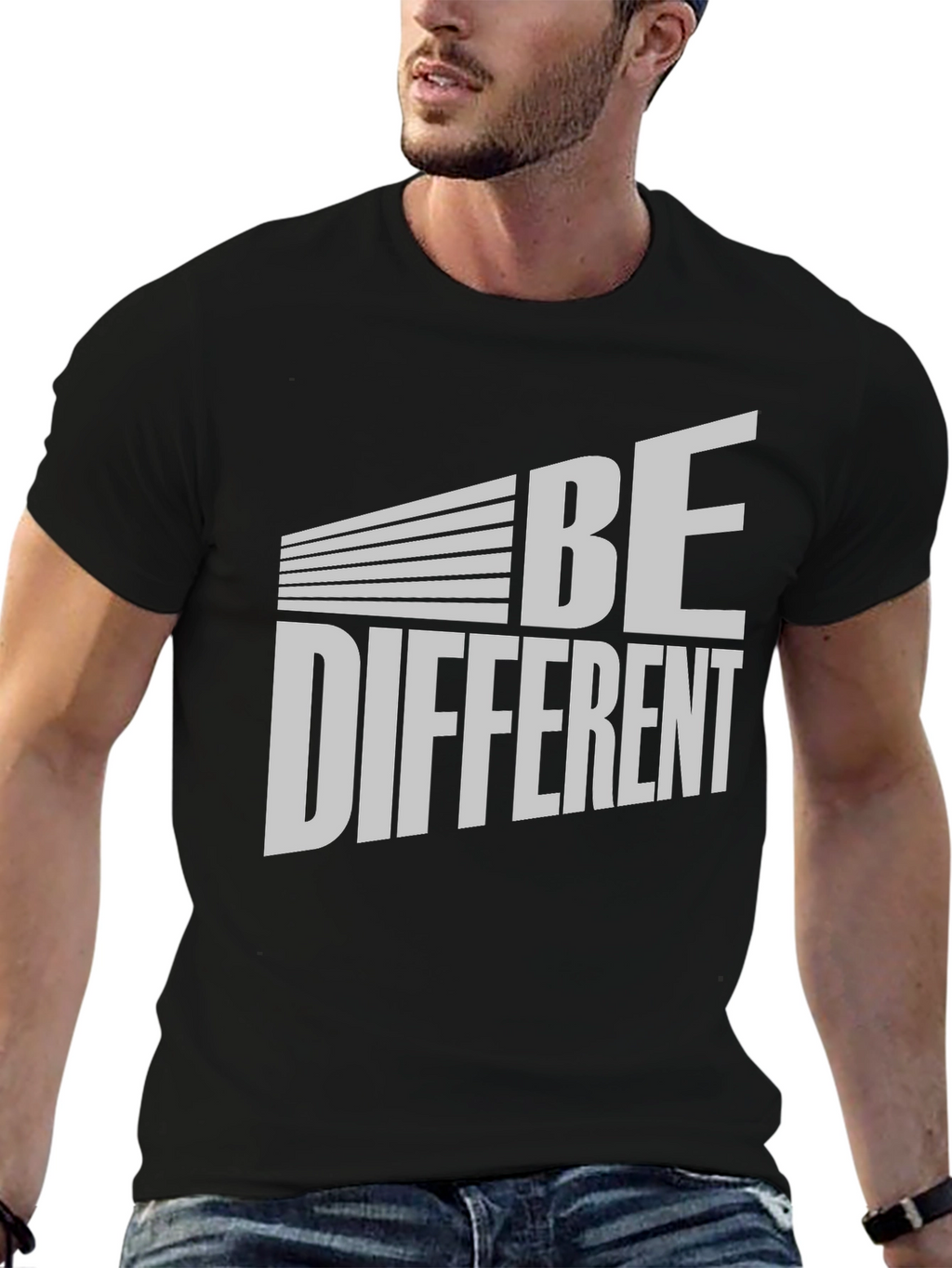 Be Different Graphic Tee - Black Cotton T-Shirt