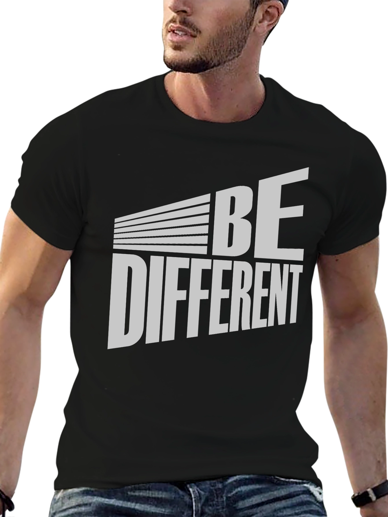 Be Different Graphic Tee - Black Cotton T-Shirt