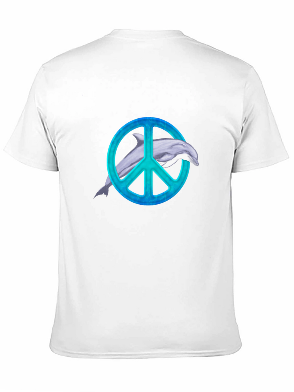 Dolphin Peace Sign Black T-Shirt