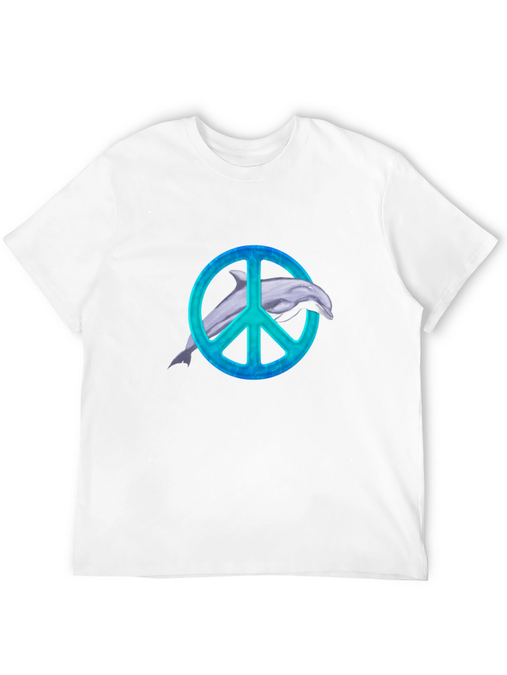 Dolphin Peace Sign Black T-Shirt
