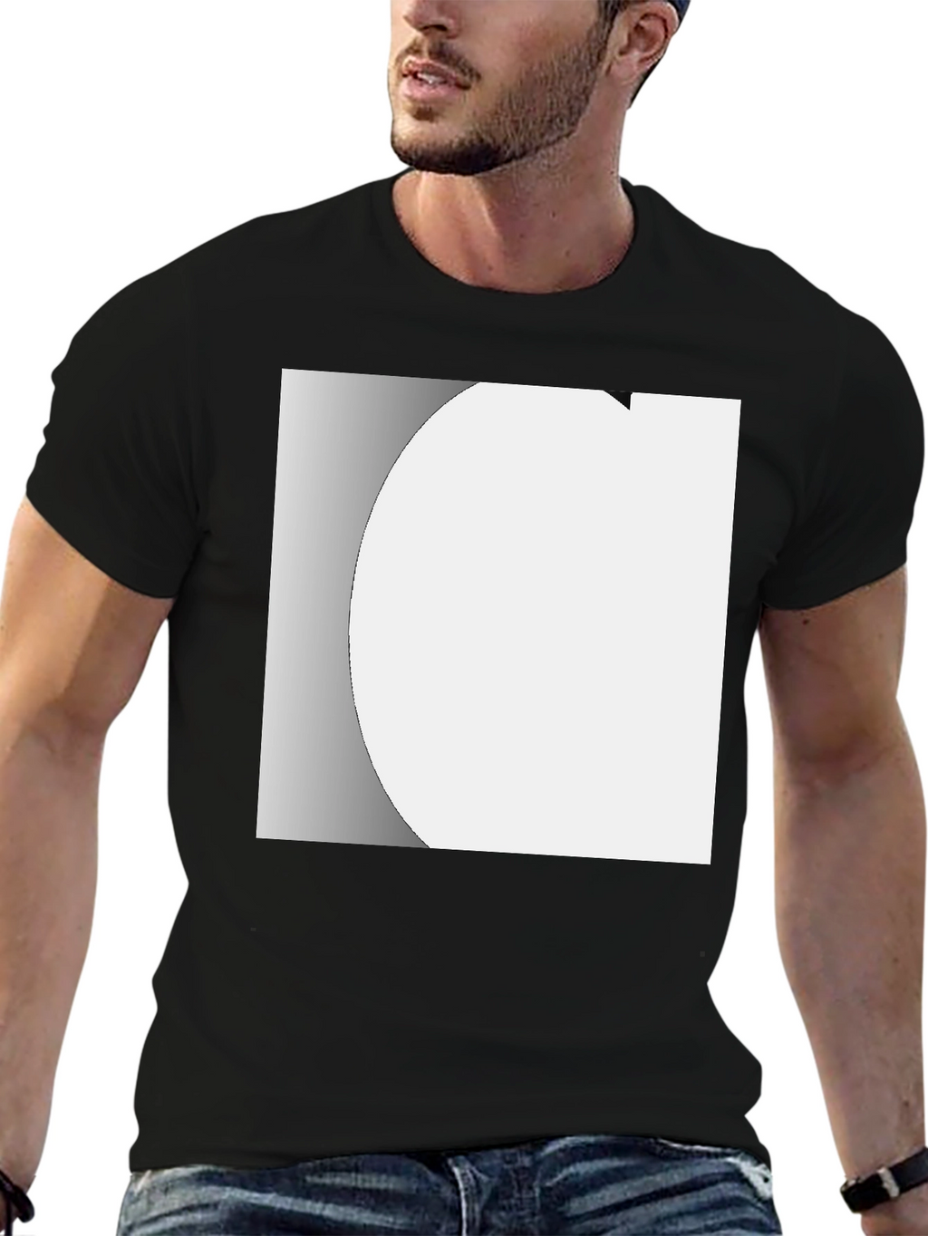Modern Black Crew Neck T-Shirt