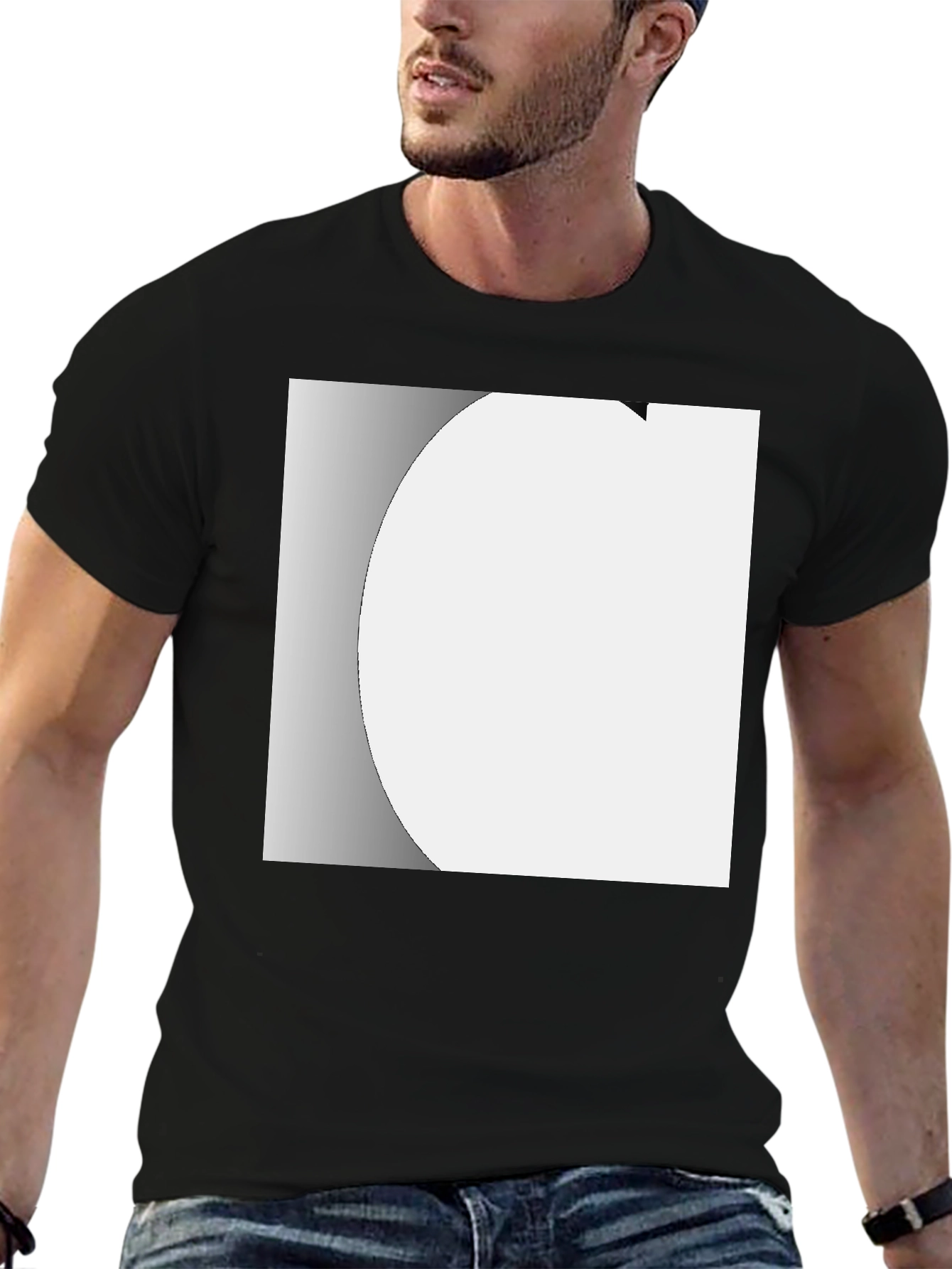 Modern Black Crew Neck T-Shirt