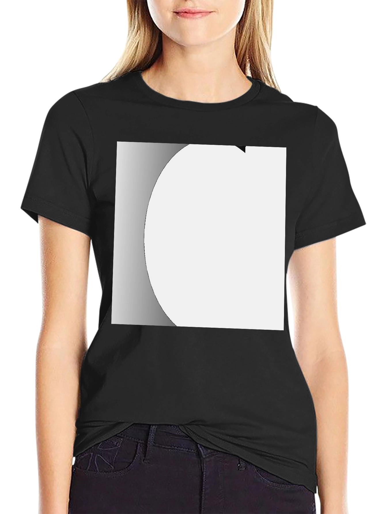 Modern Black Crew Neck T-Shirt
