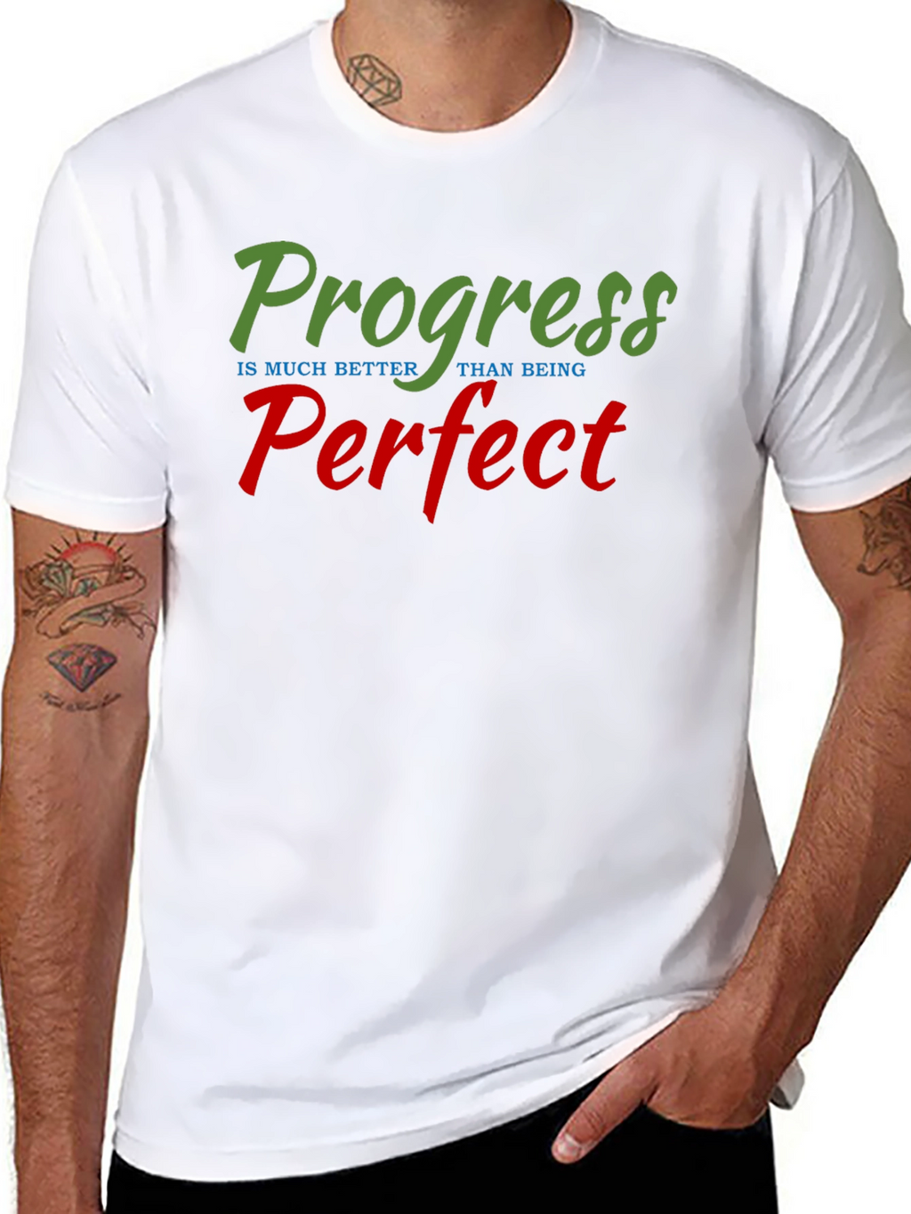 Progress Over Perfection Black T-Shirt