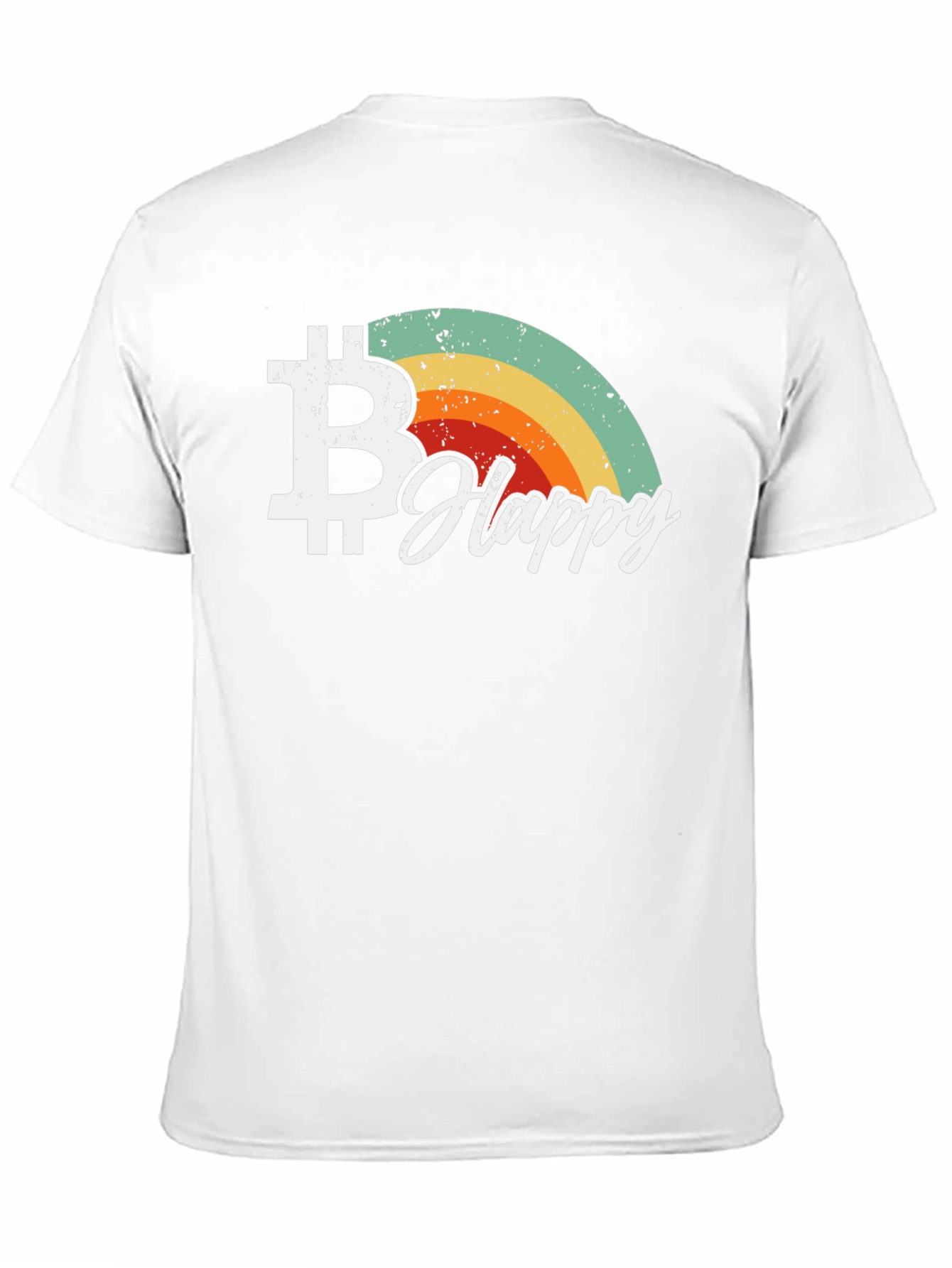 Bitcoin Happy Retro Style Black T-Shirt