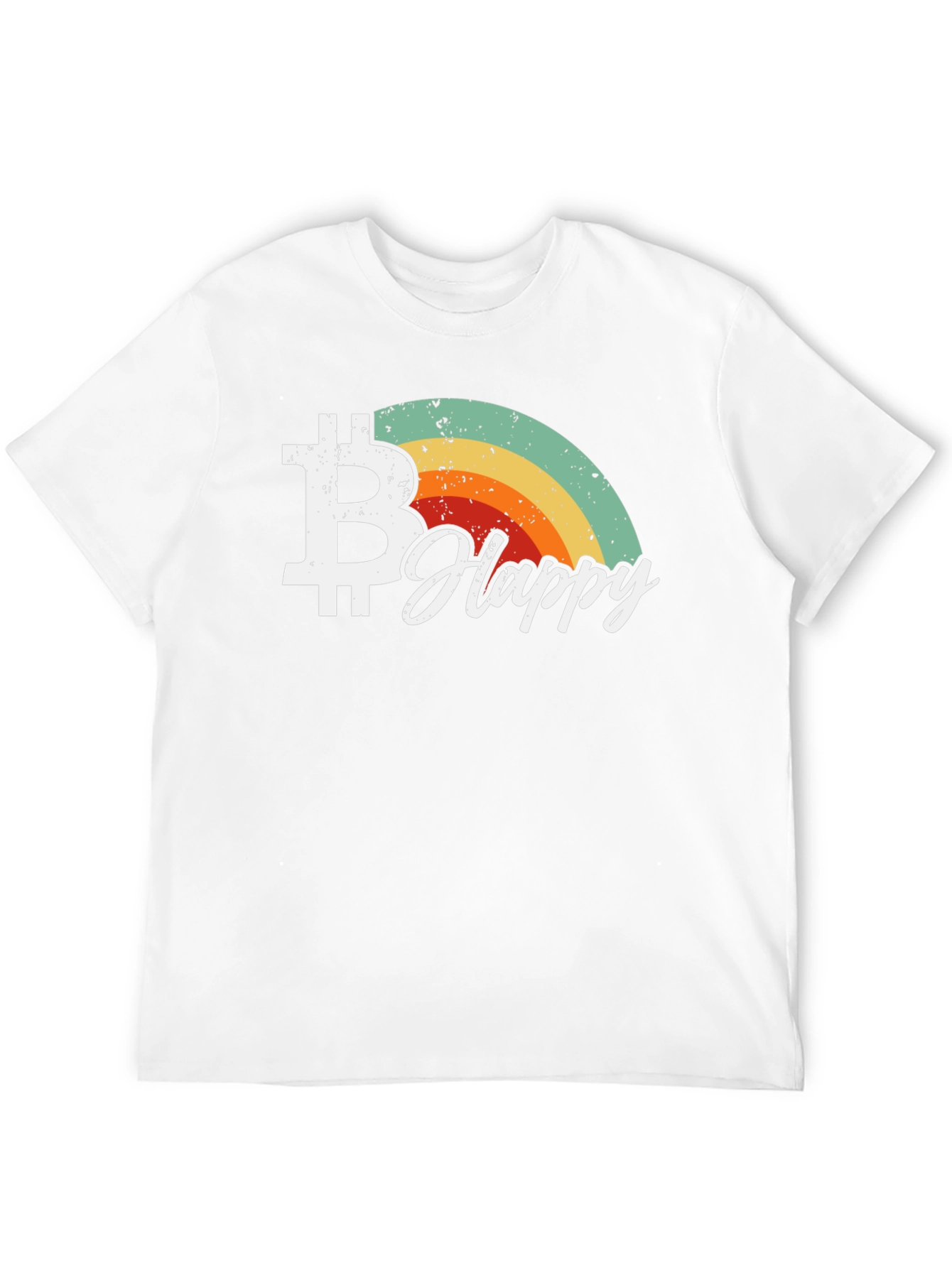 Bitcoin Happy Retro Style Black T-Shirt