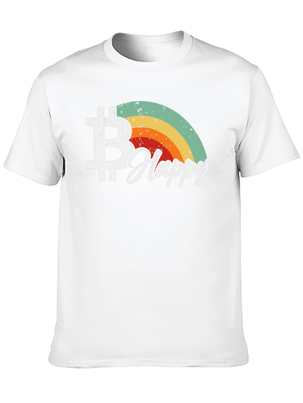 Bitcoin Happy Retro Style Black T-Shirt