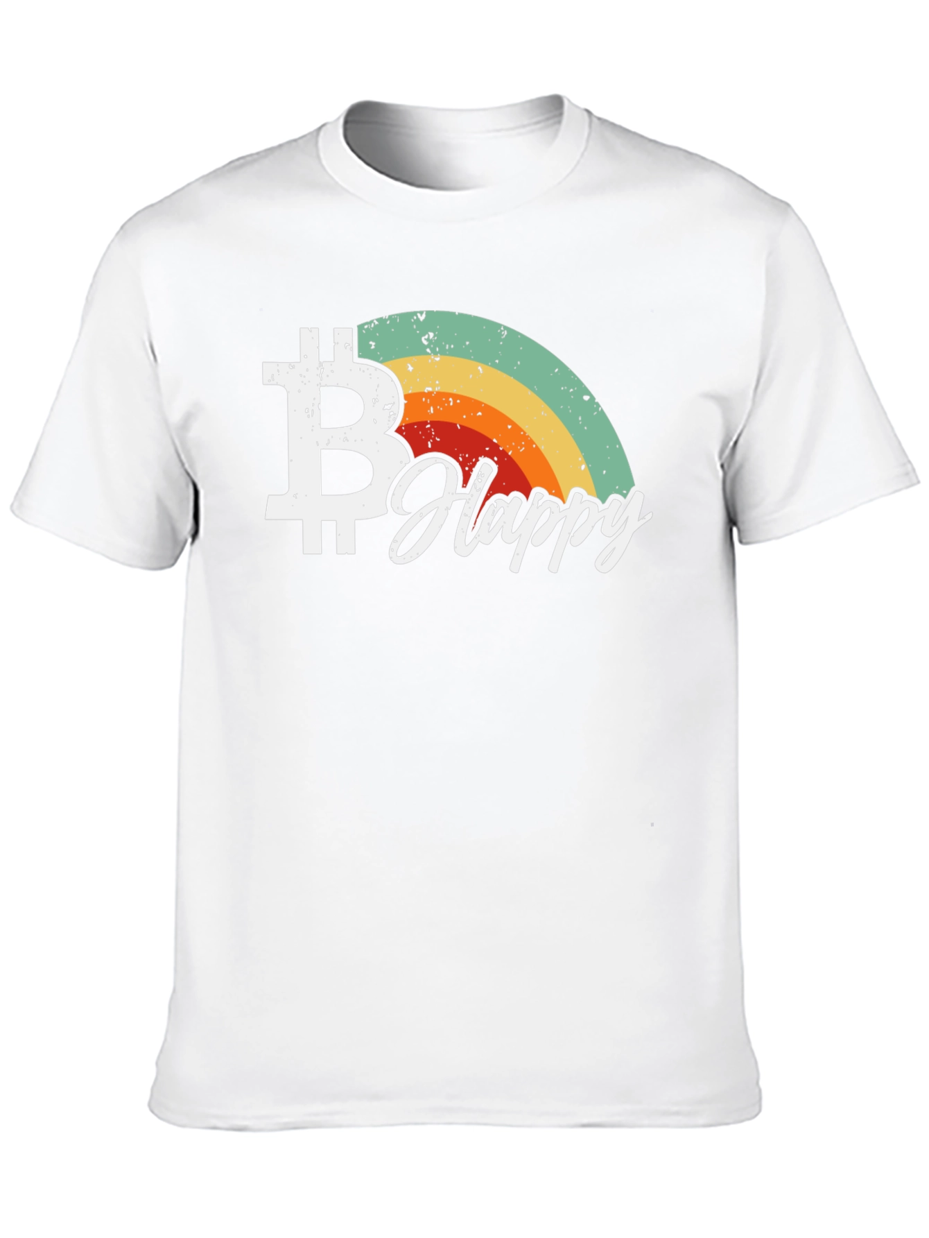 Bitcoin Happy Retro Style Black T-Shirt
