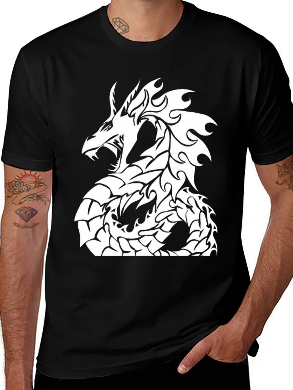 Black Dragon Graphic Tee - Stylish Casual Wear