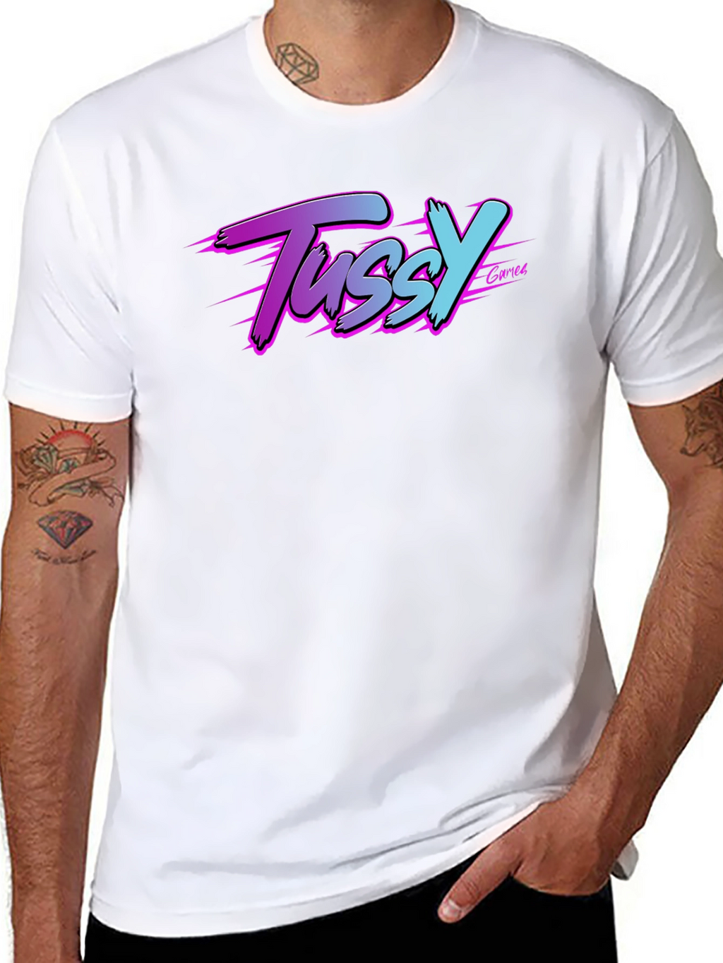 Tussy Gamer Black T-Shirt - Retro Style