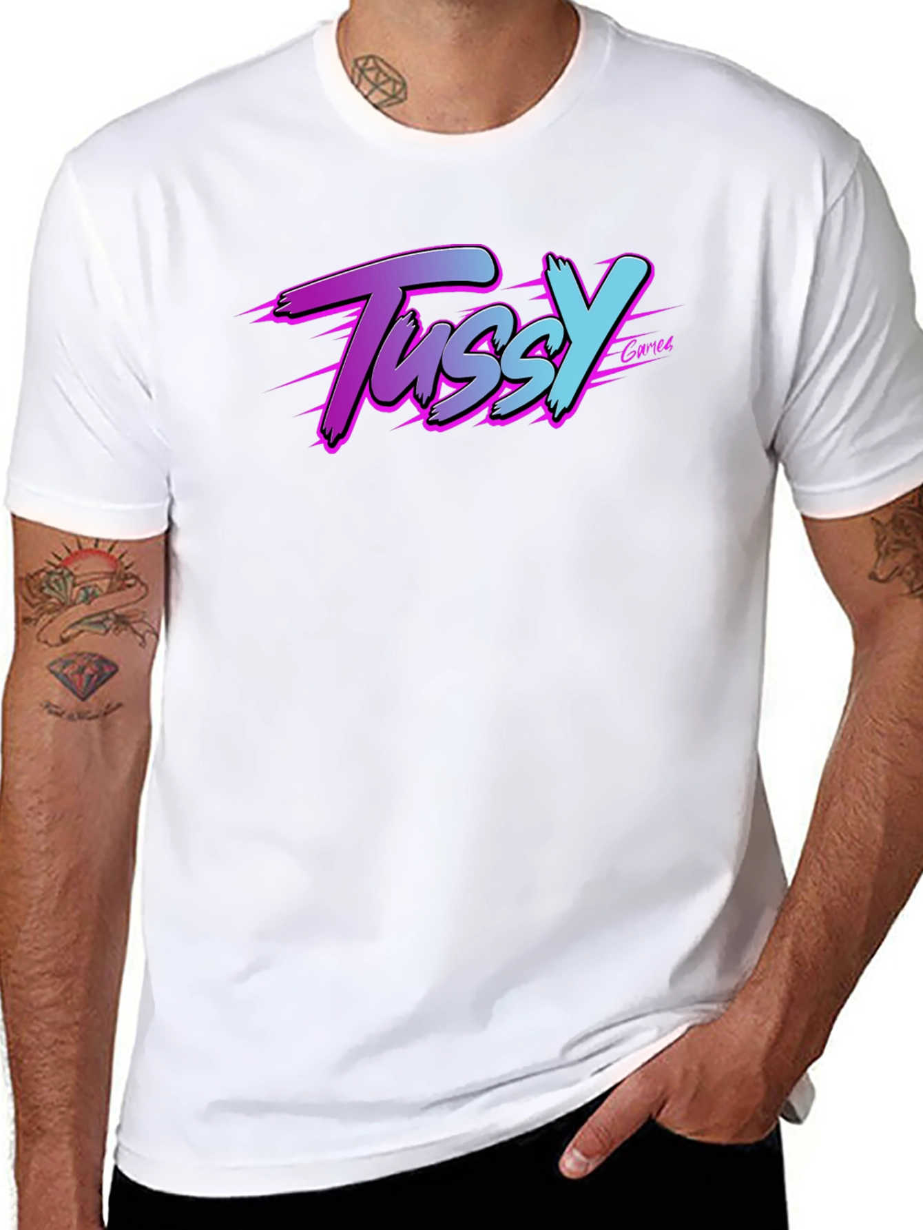 Tussy Gamer Black T-Shirt - Retro Style