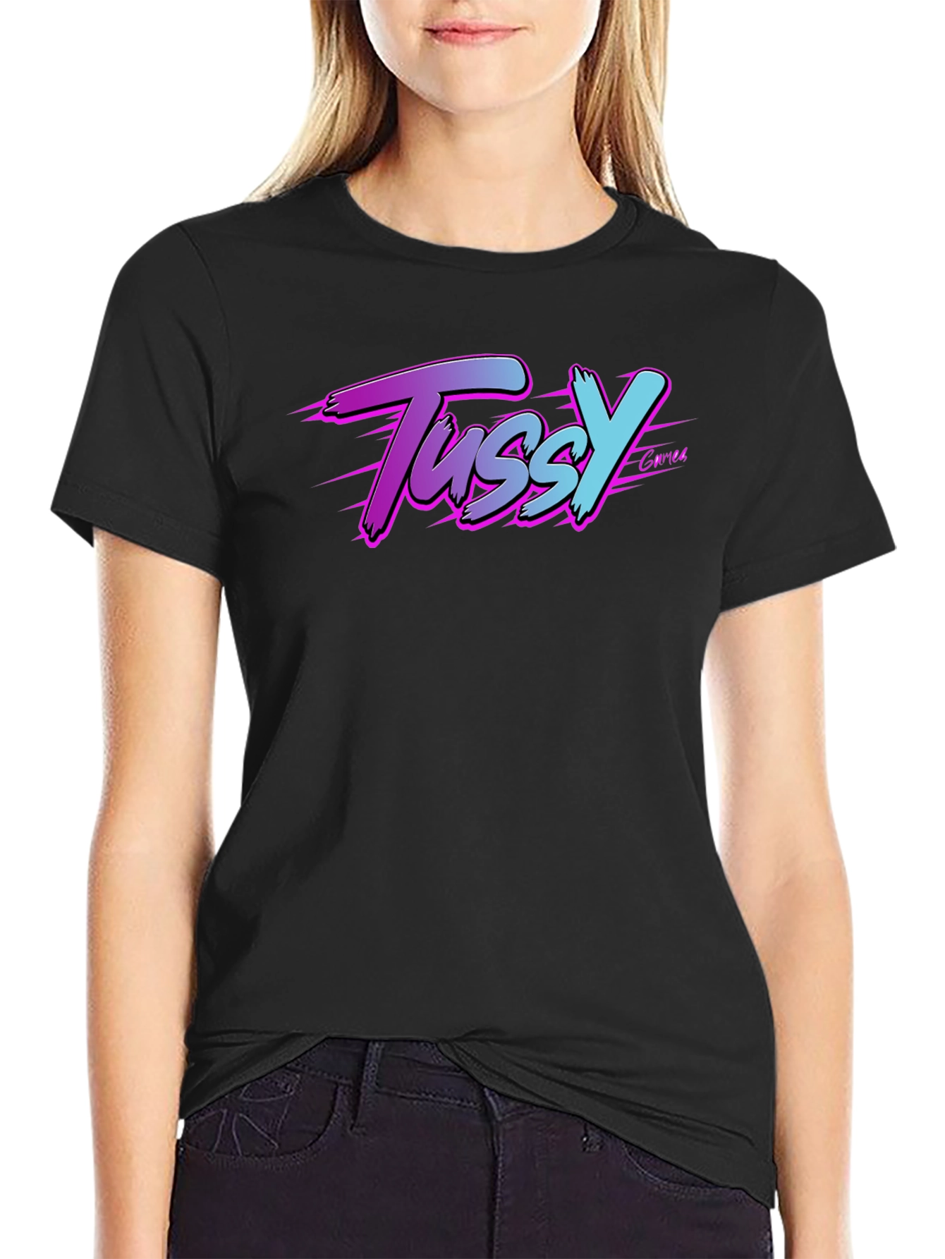 Tussy Gamer Black T-Shirt - Retro Style