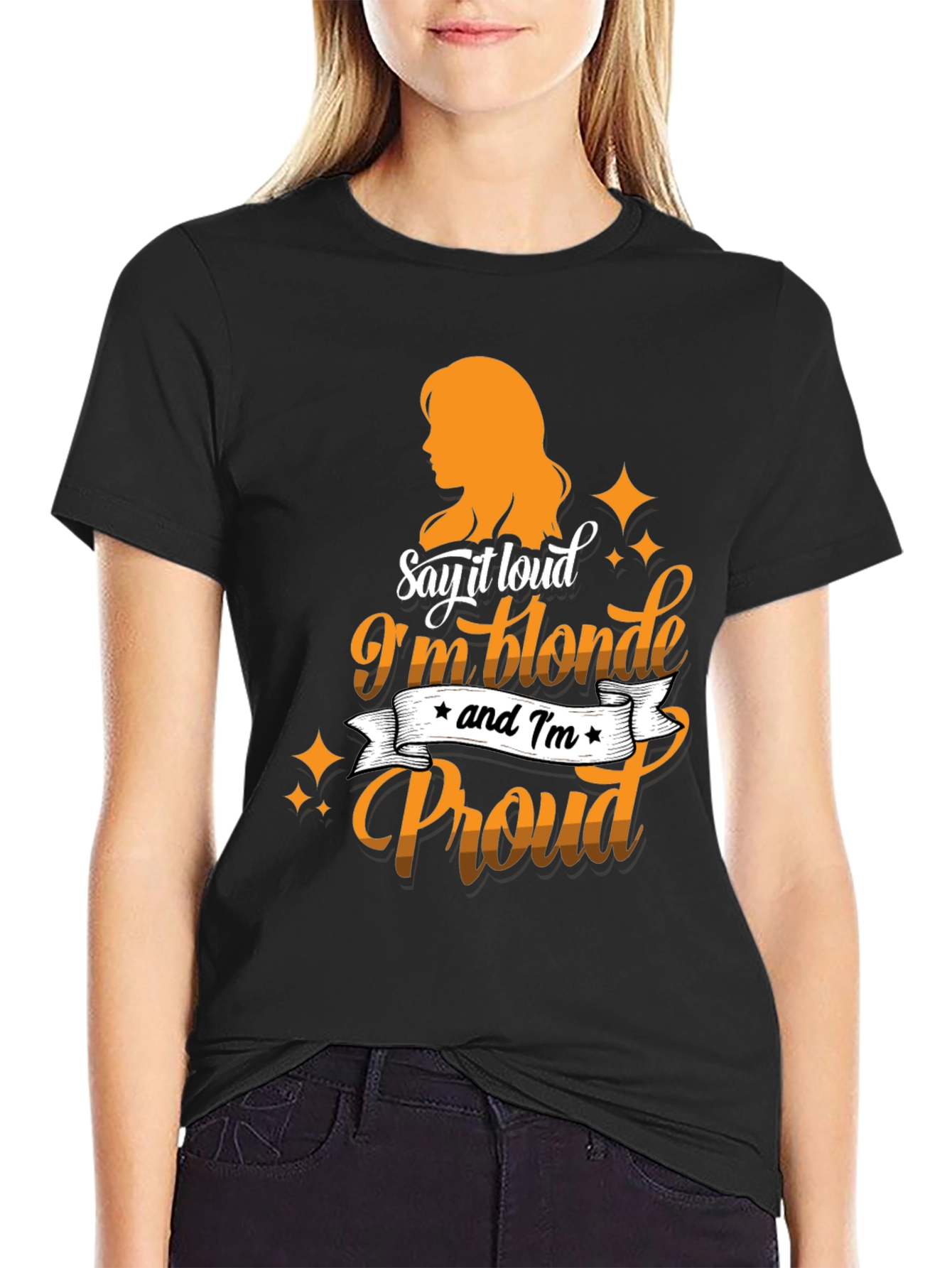 Blonde & Proud Graphic Tee - Black Cotton T-Shirt