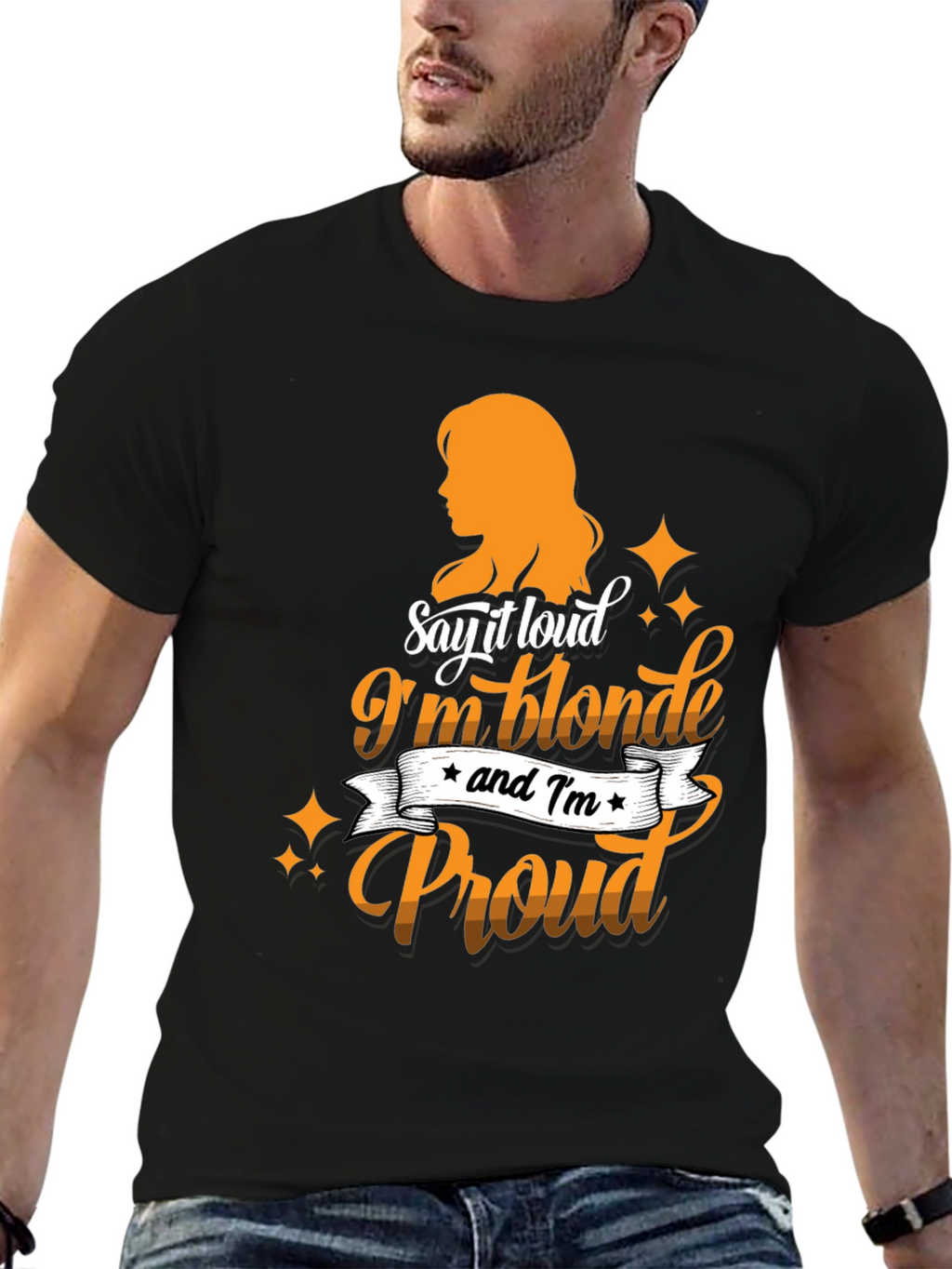 Blonde & Proud Graphic Tee - Black Cotton T-Shirt