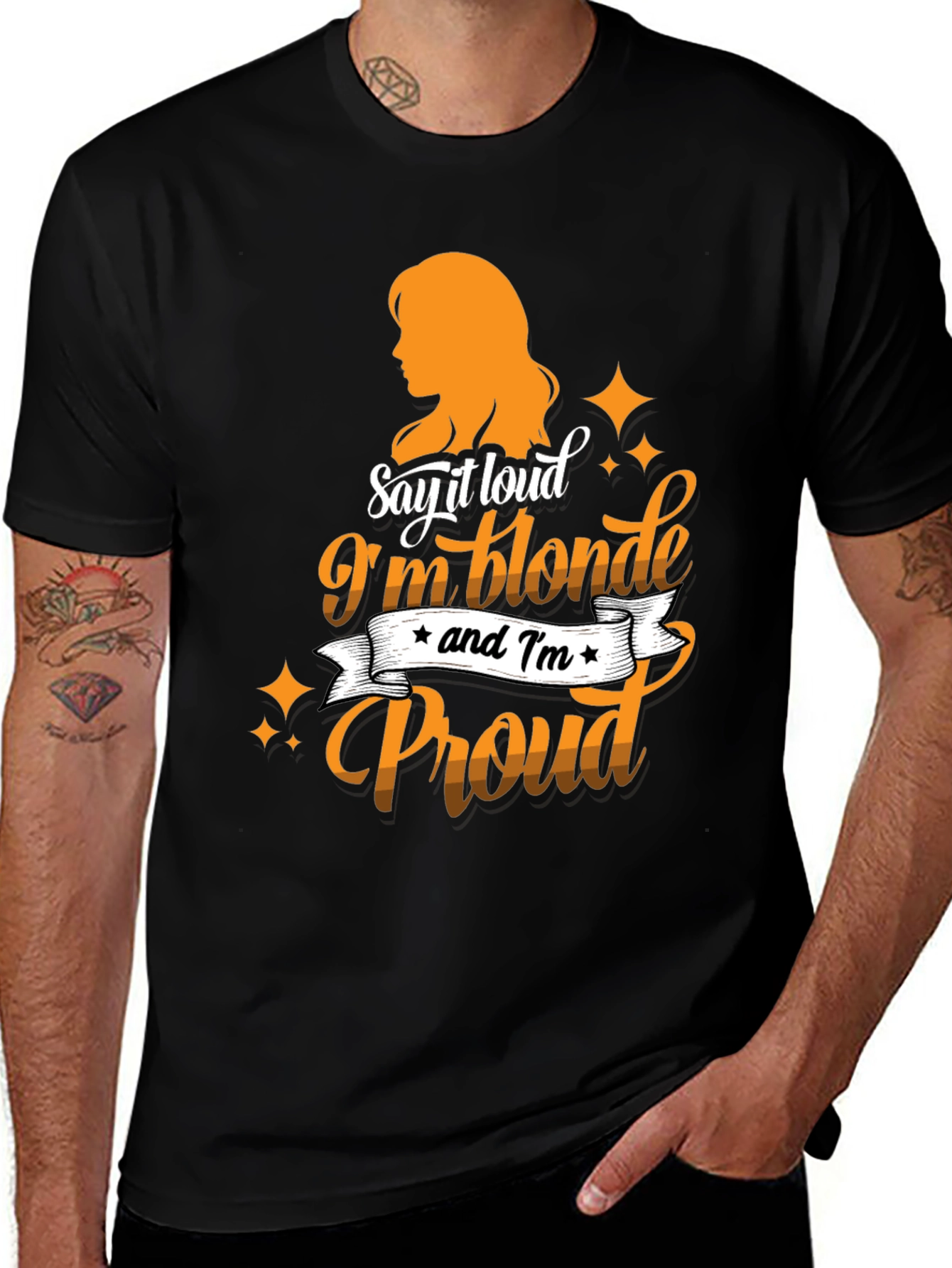 Blonde & Proud Graphic Tee - Black Cotton T-Shirt