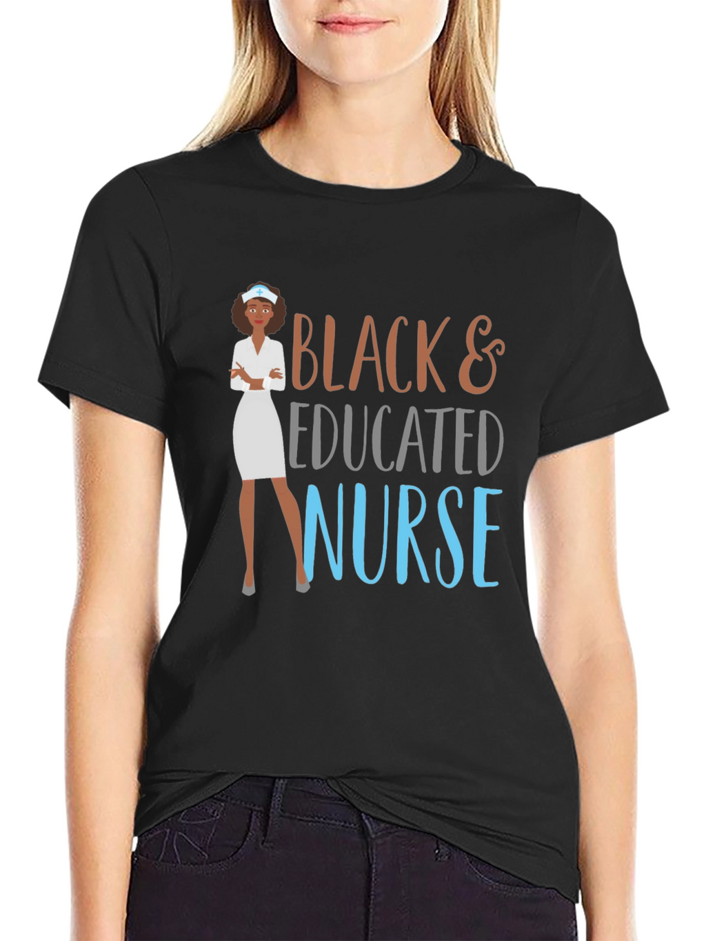 Black & Educated Nurse Graphic T-Shirt