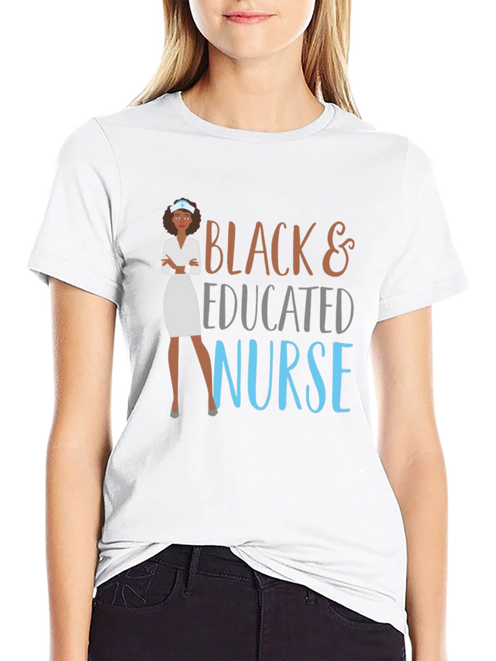 Black & Educated Nurse Graphic T-Shirt