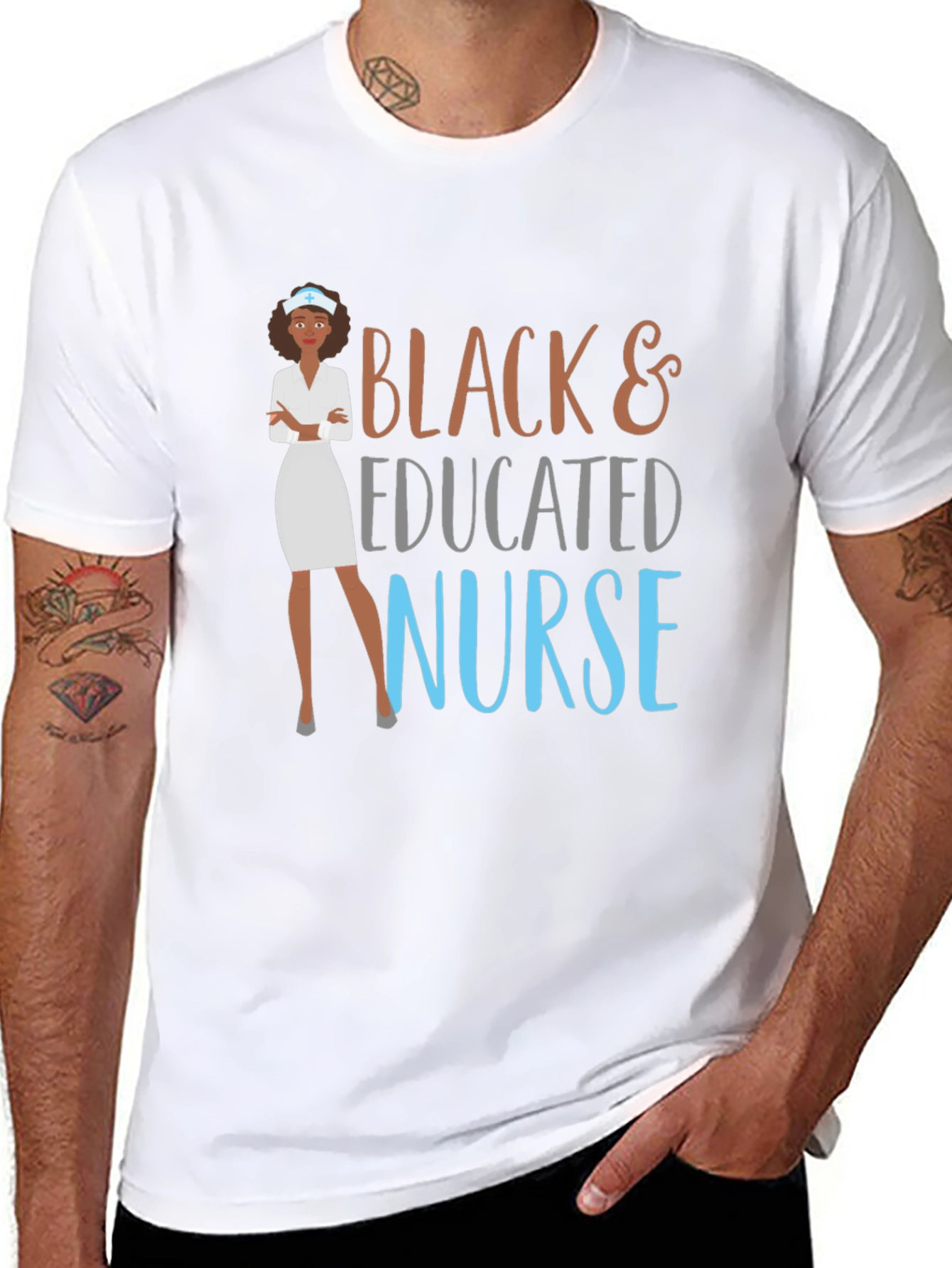 Black & Educated Nurse Graphic T-Shirt