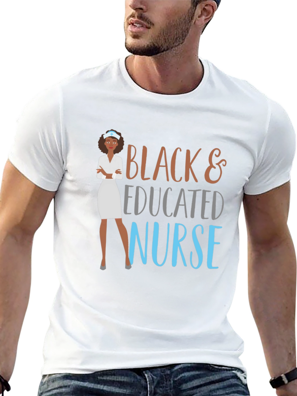 Black & Educated Nurse Graphic T-Shirt