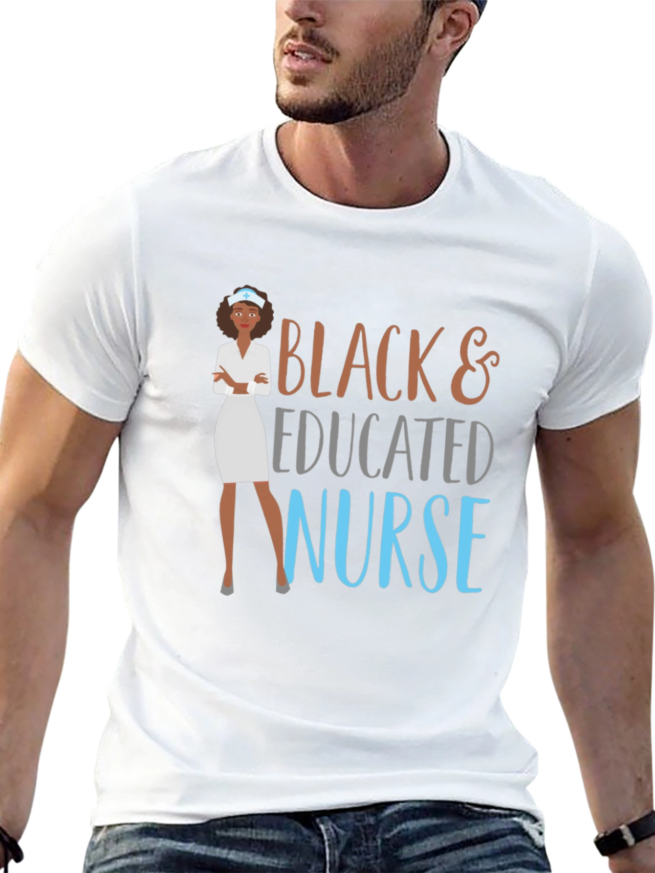 Black & Educated Nurse Graphic T-Shirt