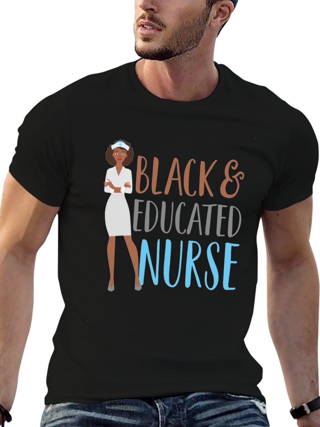 Black & Educated Nurse Graphic T-Shirt
