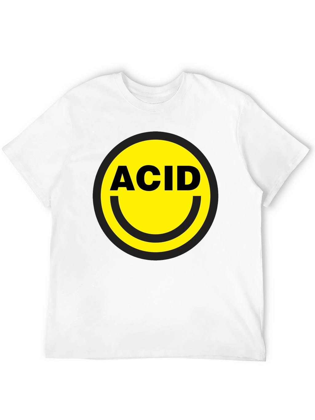Acid Smiley Face Graphic T-Shirt - Black