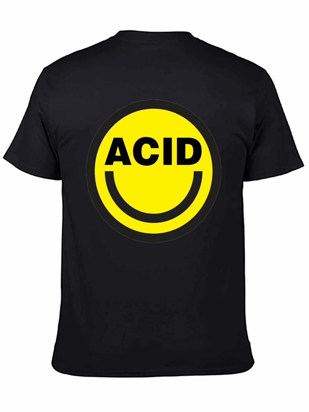 Acid Smiley Face Graphic T-Shirt - Black