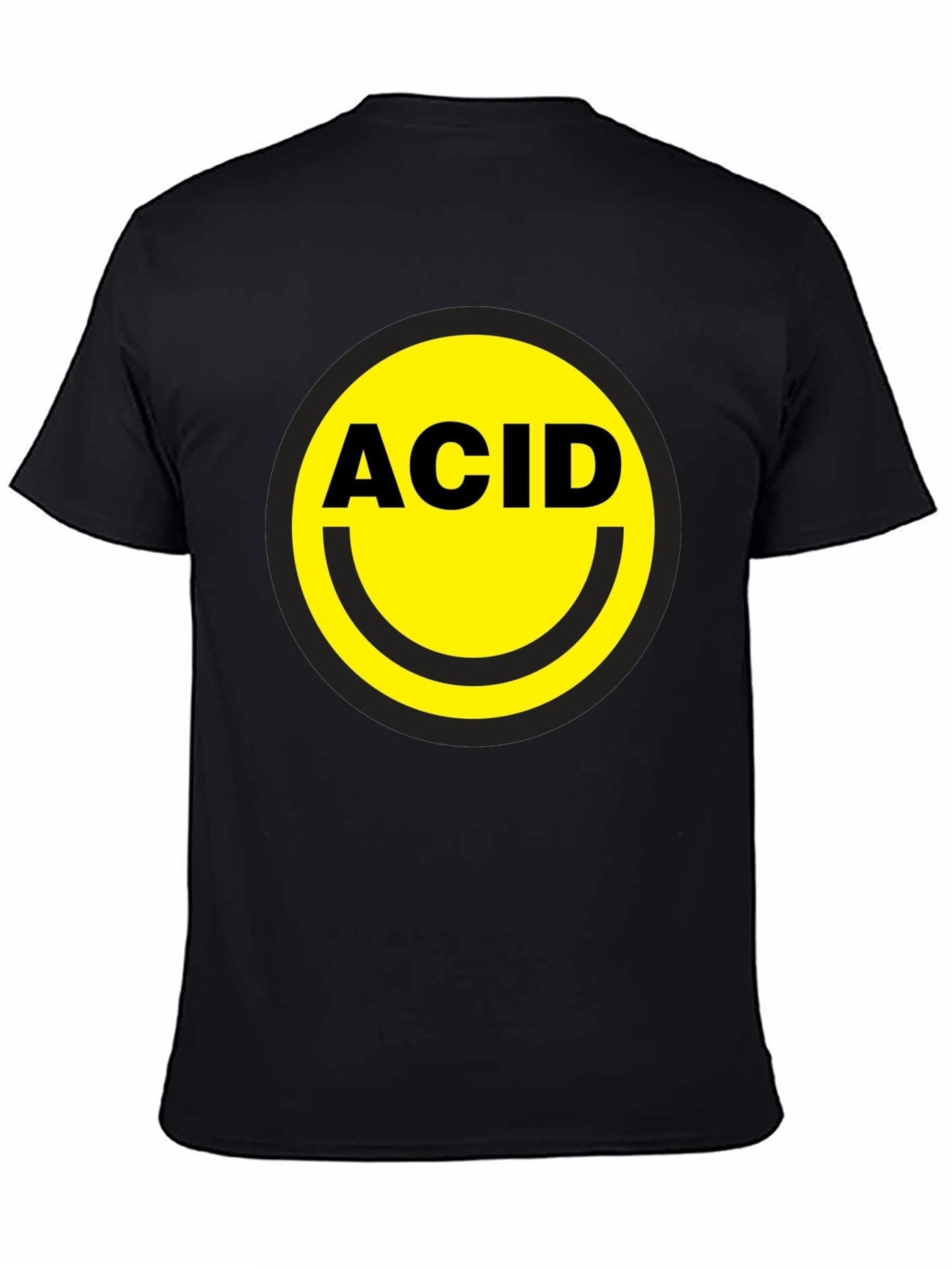 Acid Smiley Face Graphic T-Shirt - Black