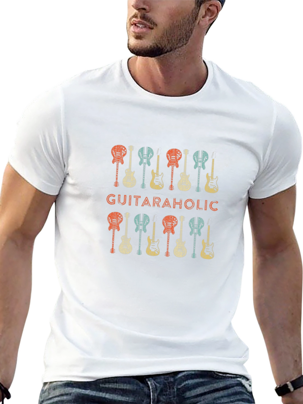 Guitaraholic Graphic Tee - Music Lover Shirt
