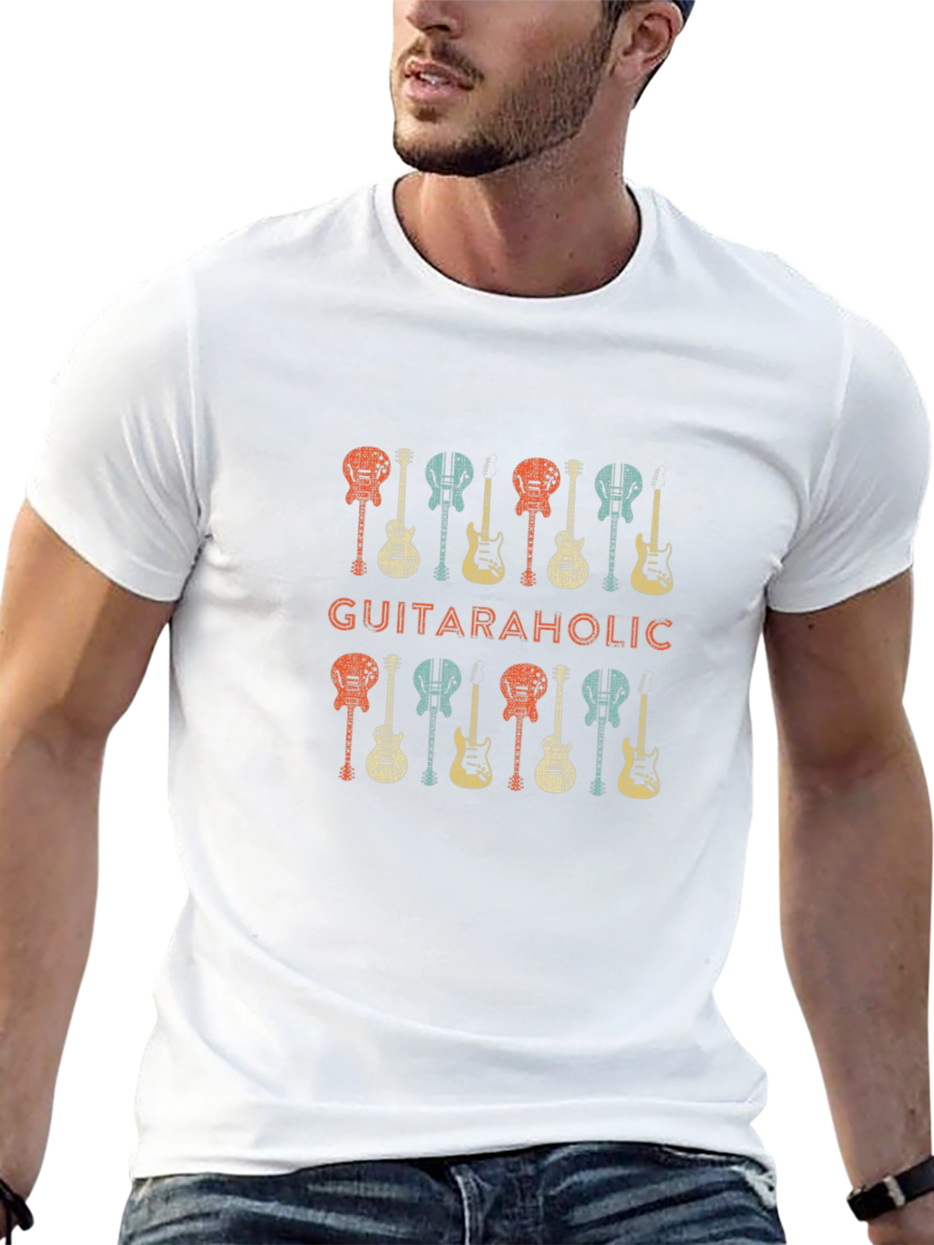 Guitaraholic Graphic Tee - Music Lover Shirt
