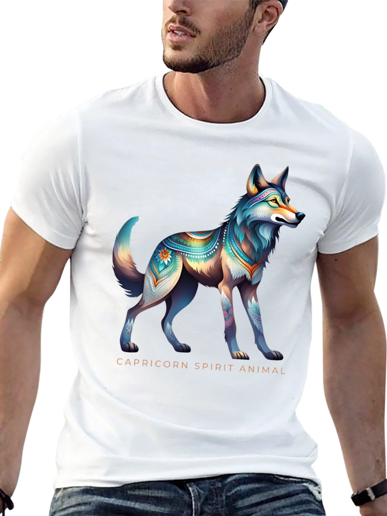 Capricorn Spirit Animal Graphic Tee - Black