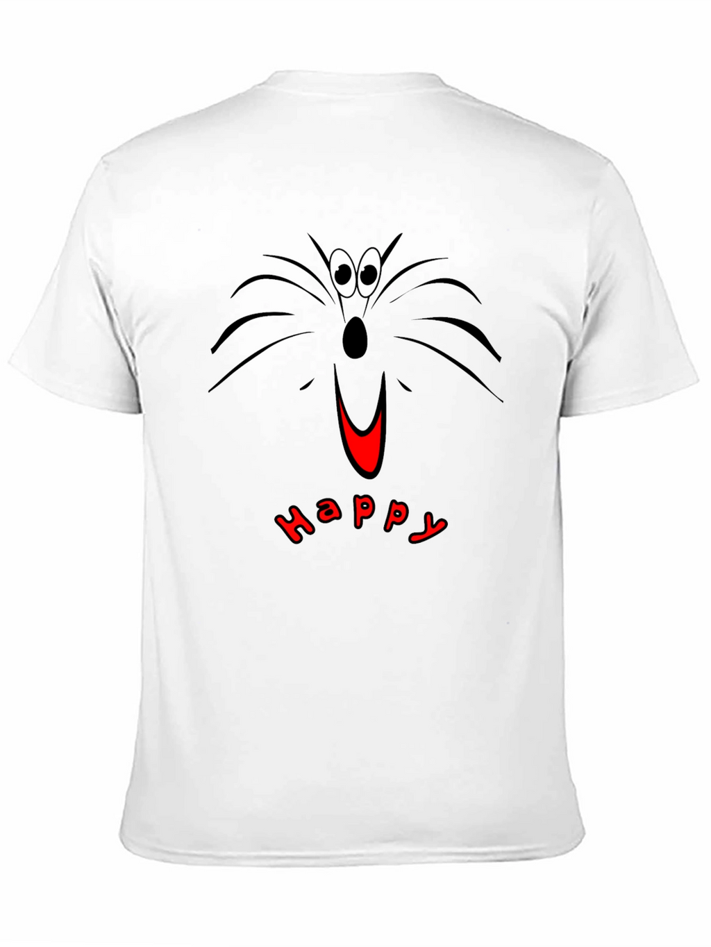 Happy Cat Face T-Shirt - Black