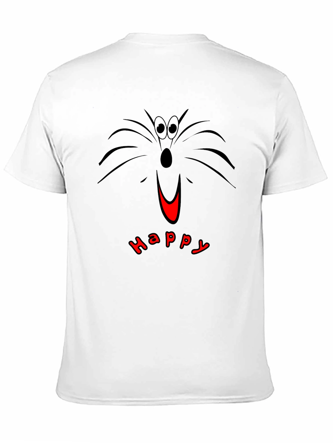 Happy Cat Face T-Shirt - Black