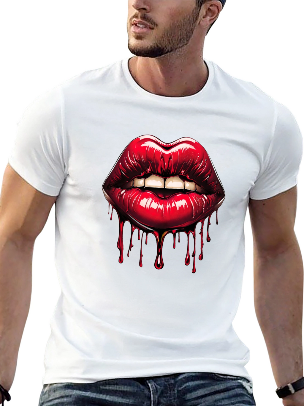 Bleeding Lips Graphic Tee - Bold Fashion