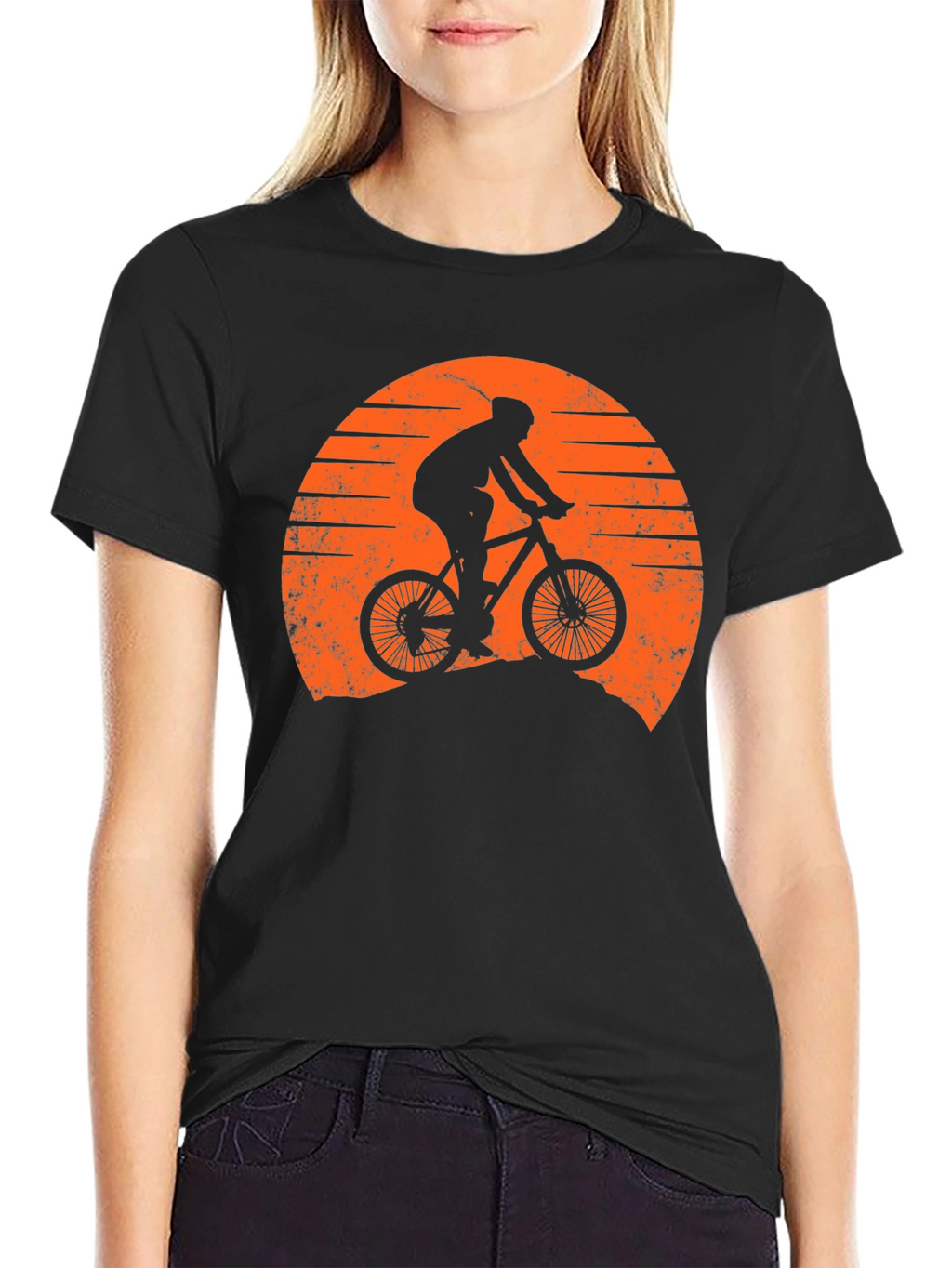 Mountain Biker Sunset Graphic Tee