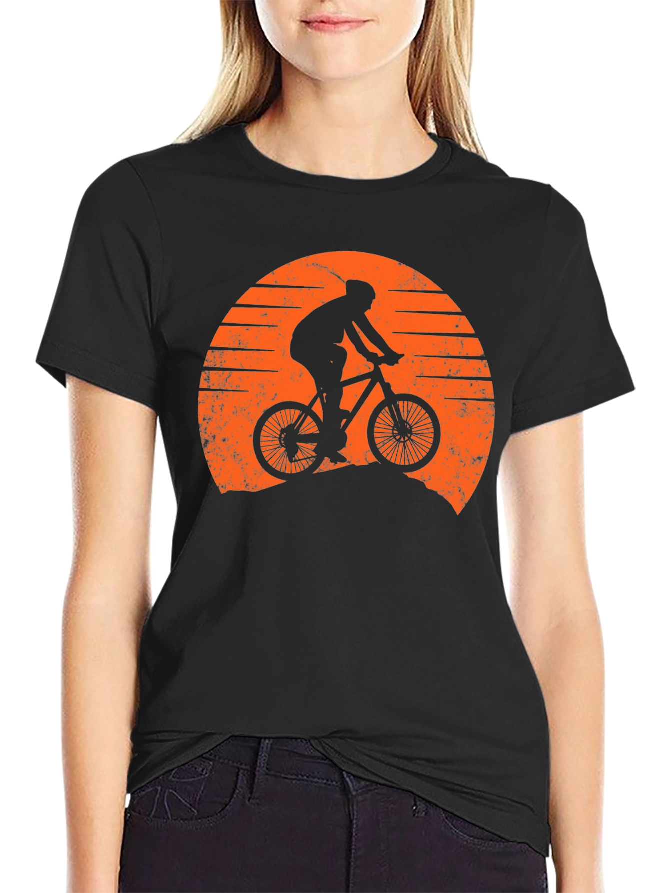 Mountain Biker Sunset Graphic Tee