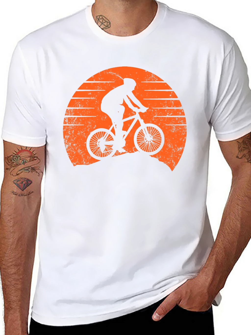 Mountain Biker Sunset Graphic Tee