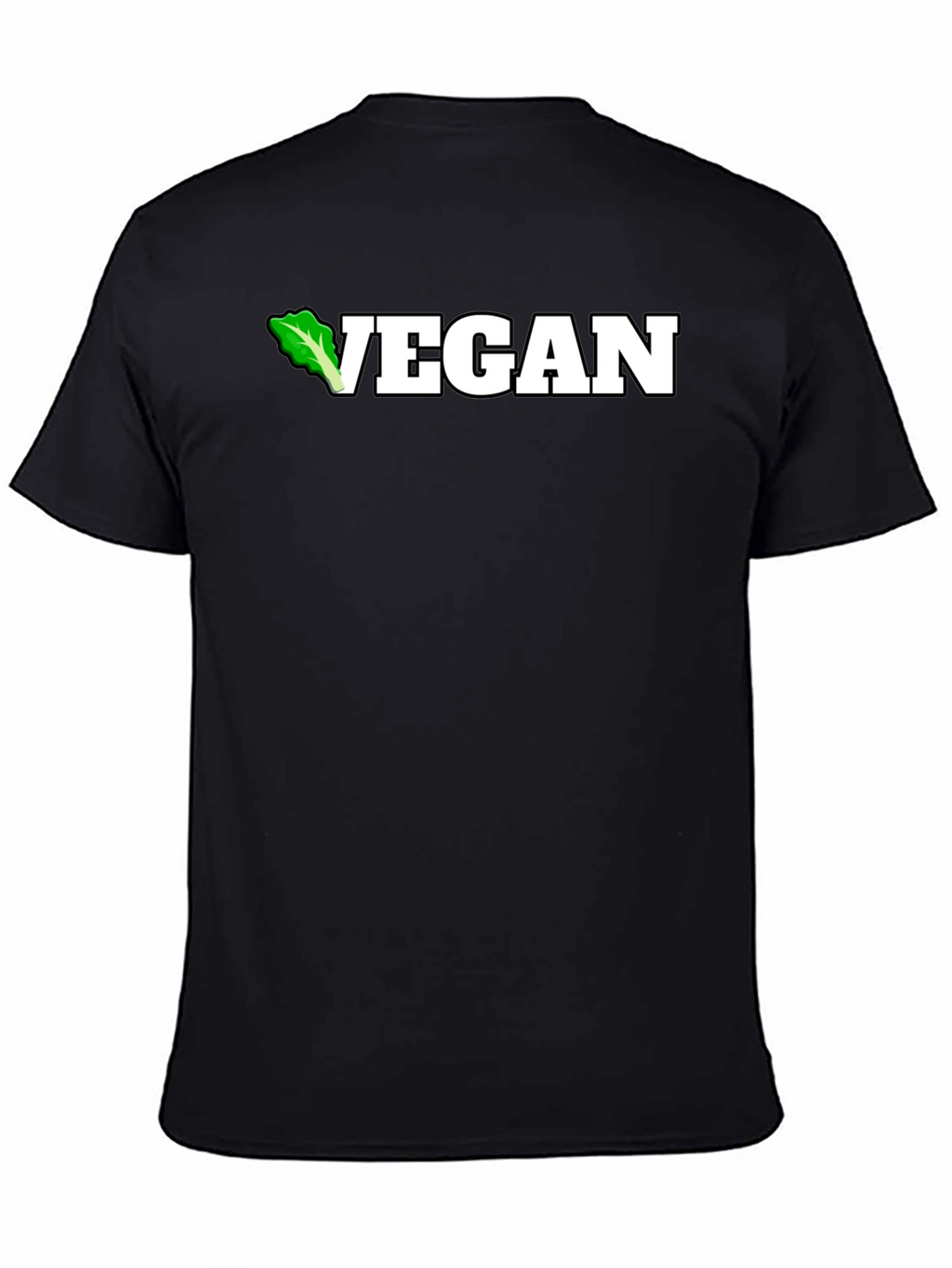 Vegan Lettuce Tee - Black Cotton T-Shirt
