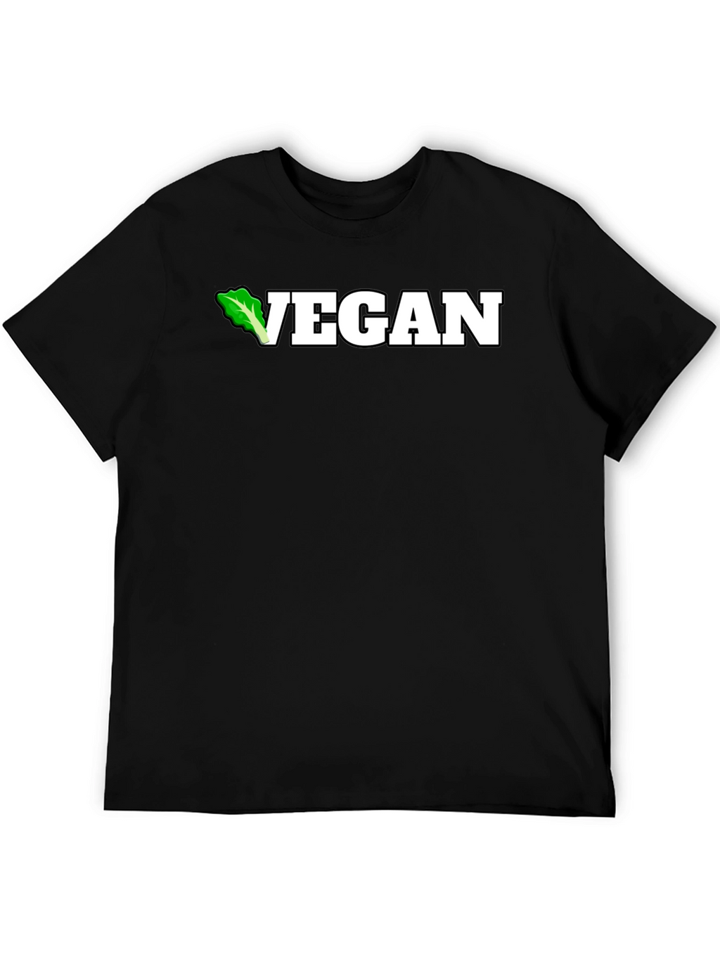 Vegan Lettuce Tee - Black Cotton T-Shirt
