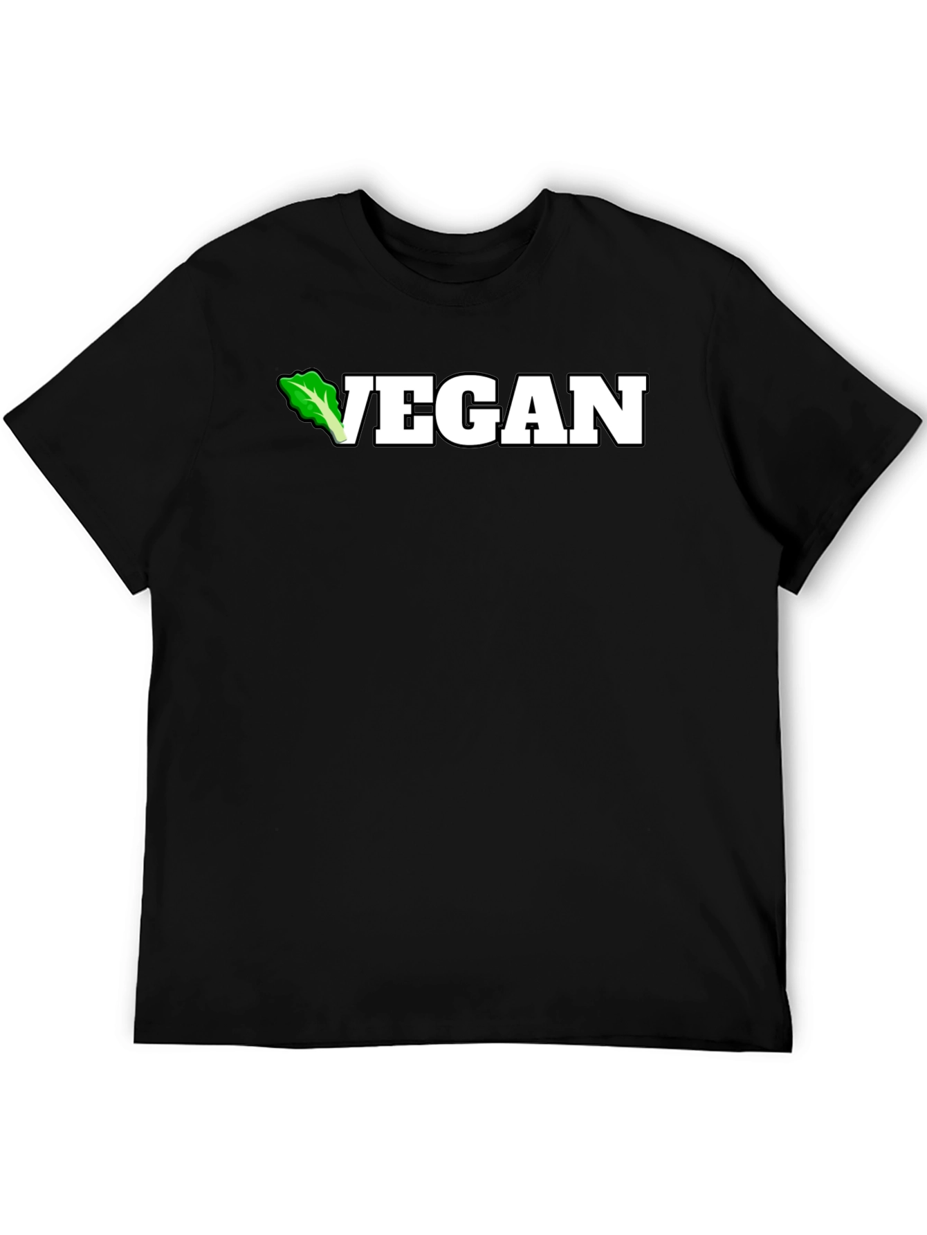 Vegan Lettuce Tee - Black Cotton T-Shirt