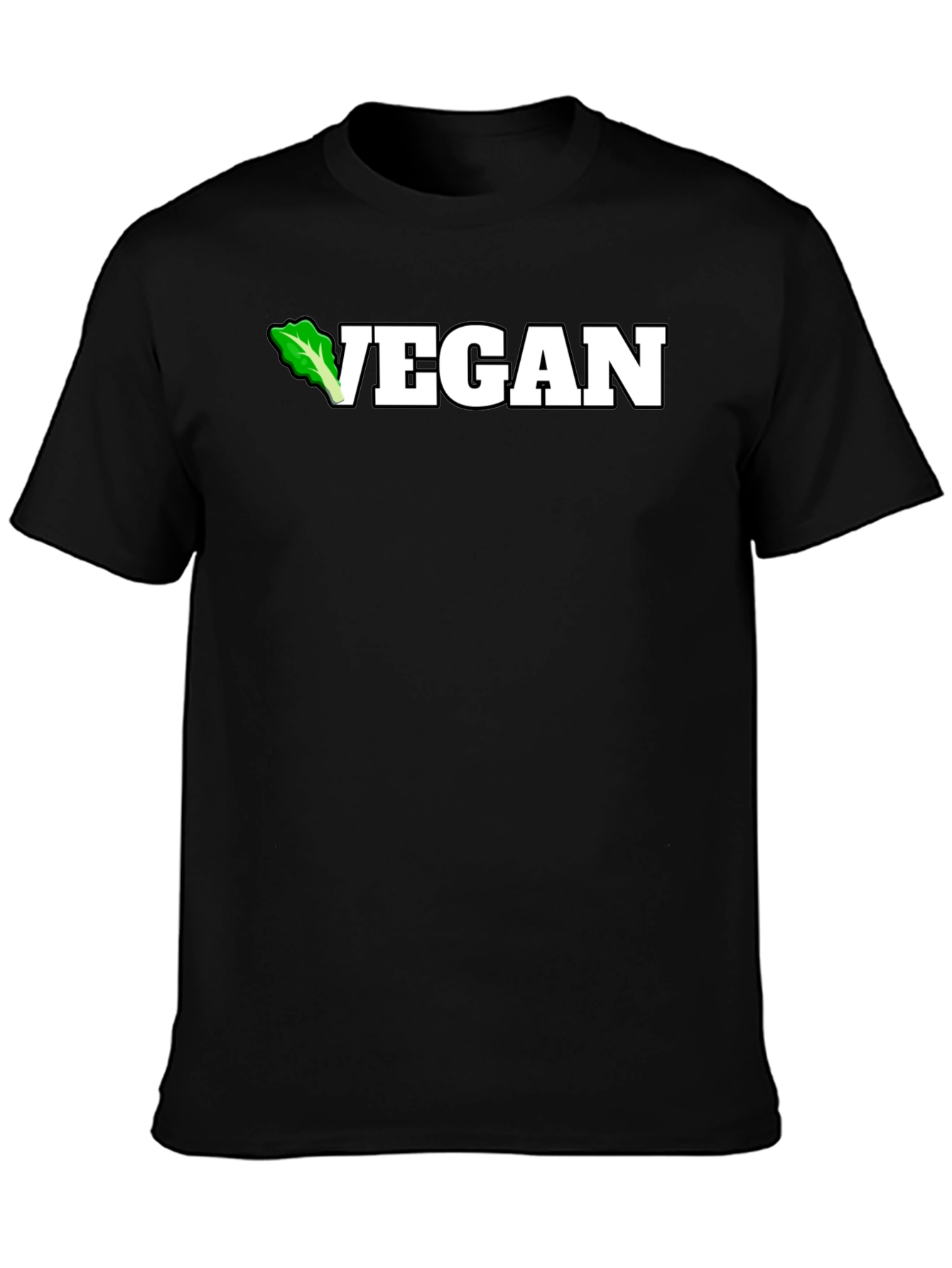 Vegan Lettuce Tee - Black Cotton T-Shirt