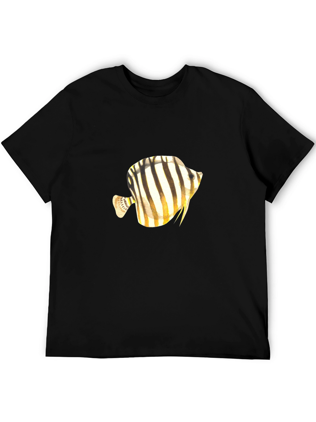 Stripped Fish Graphic Tee - Black