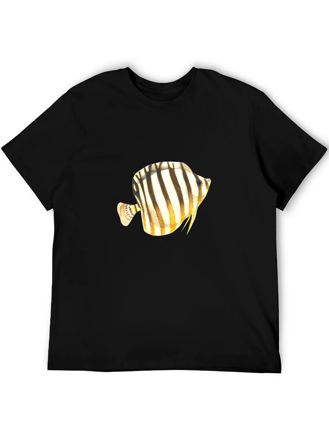 Stripped Fish Graphic Tee - Black