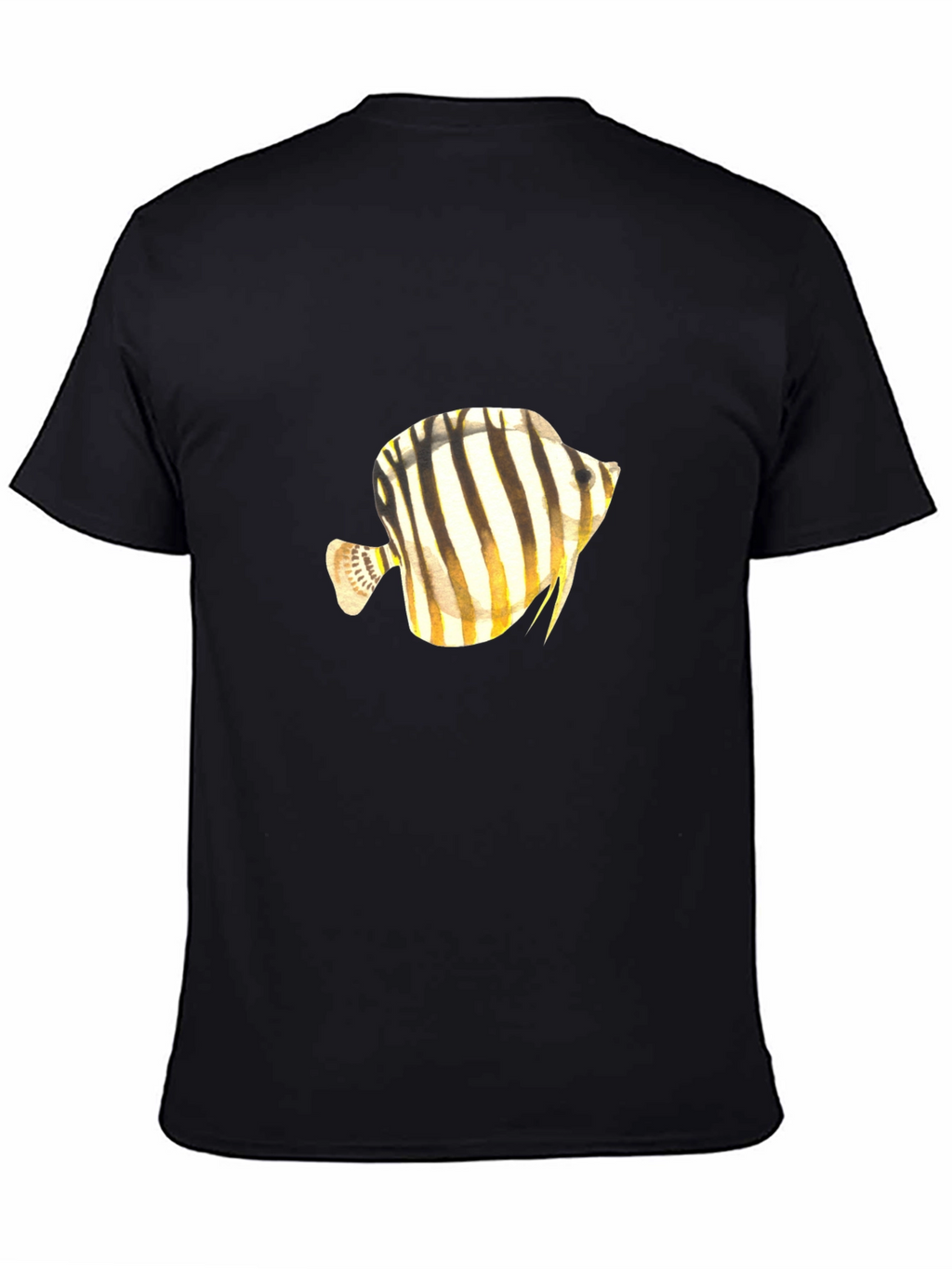 Stripped Fish Graphic Tee - Black
