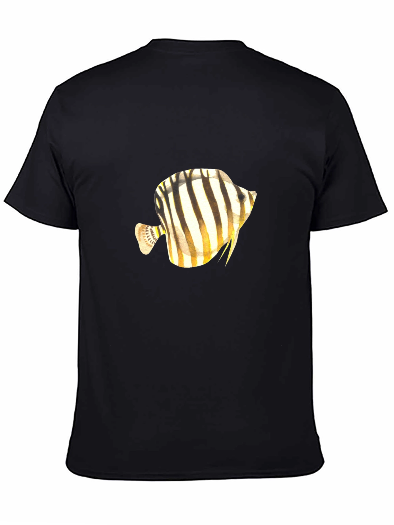 Stripped Fish Graphic Tee - Black