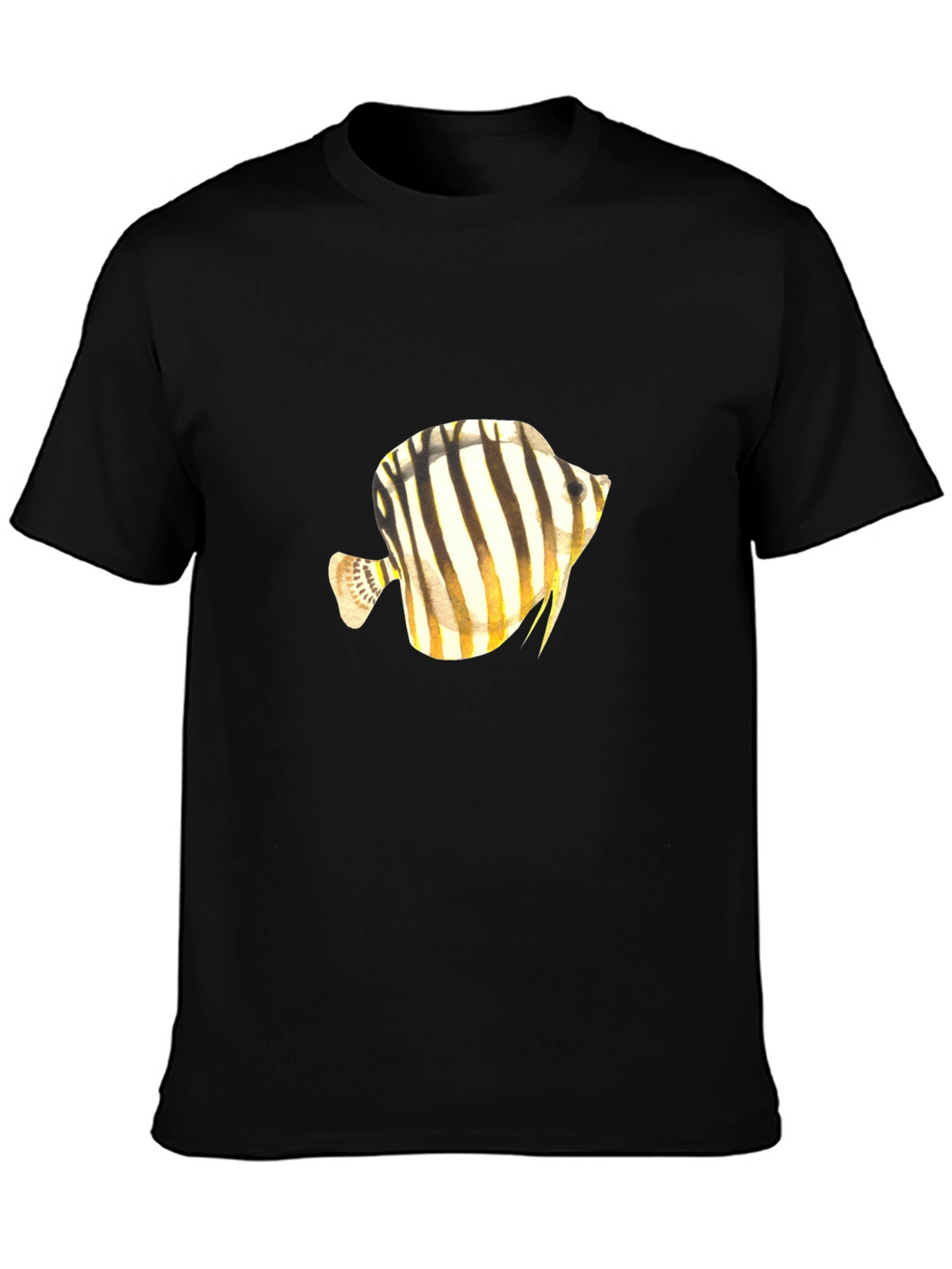 Stripped Fish Graphic Tee - Black